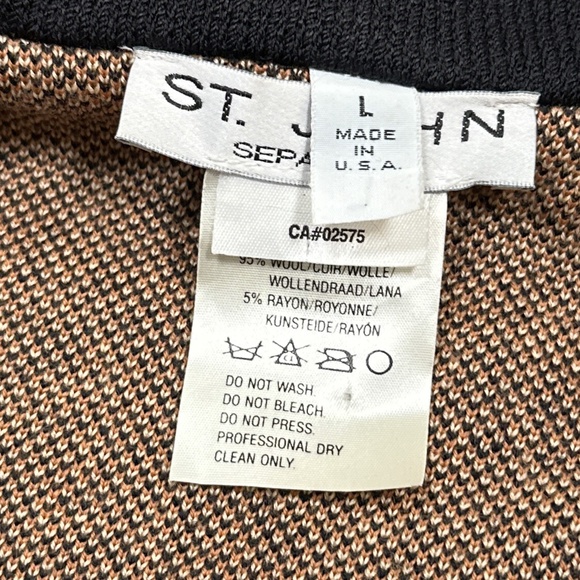 St John Separates Leopard Cheetah Animal Wool Cardigan Sweater Dress Womens L - Picture 11 of 12